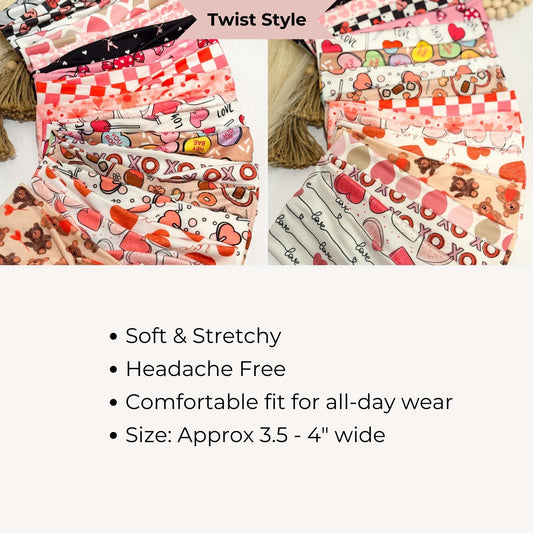 Valentine's Day Twist Headband: Handmade Knotted Stretchy Headband Headband Studio