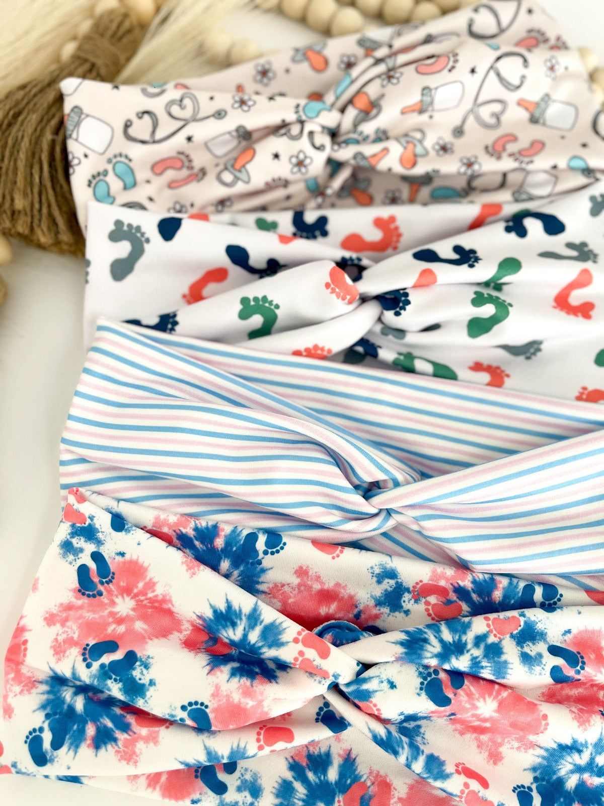 NICU Nurse Twist Headband: Fun Prints, Medical Accessory Headband Studio