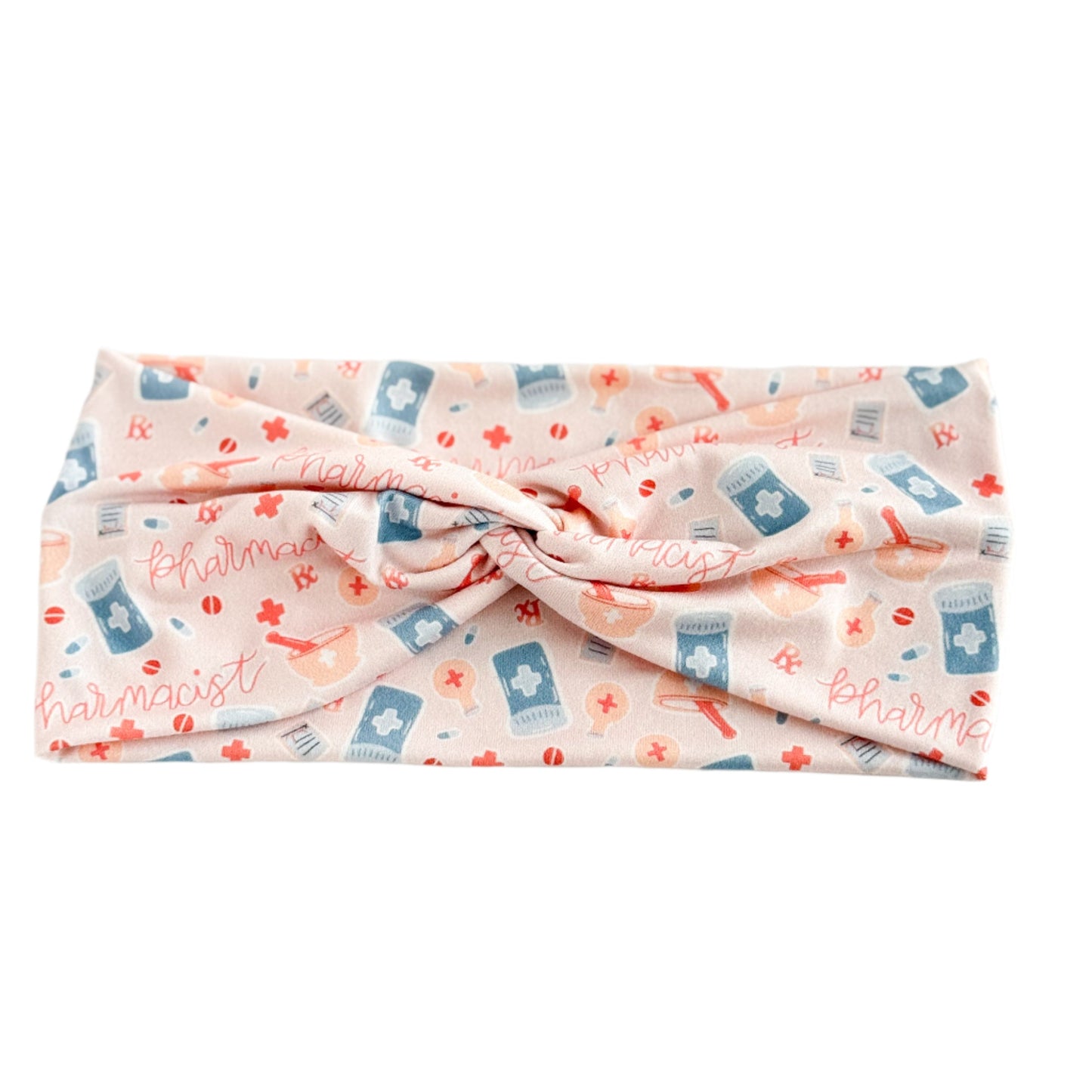 Pharmacy Twist Headband – Pill & Rx Print Hair Accessory for Pharmacists & Techs Headband Studio