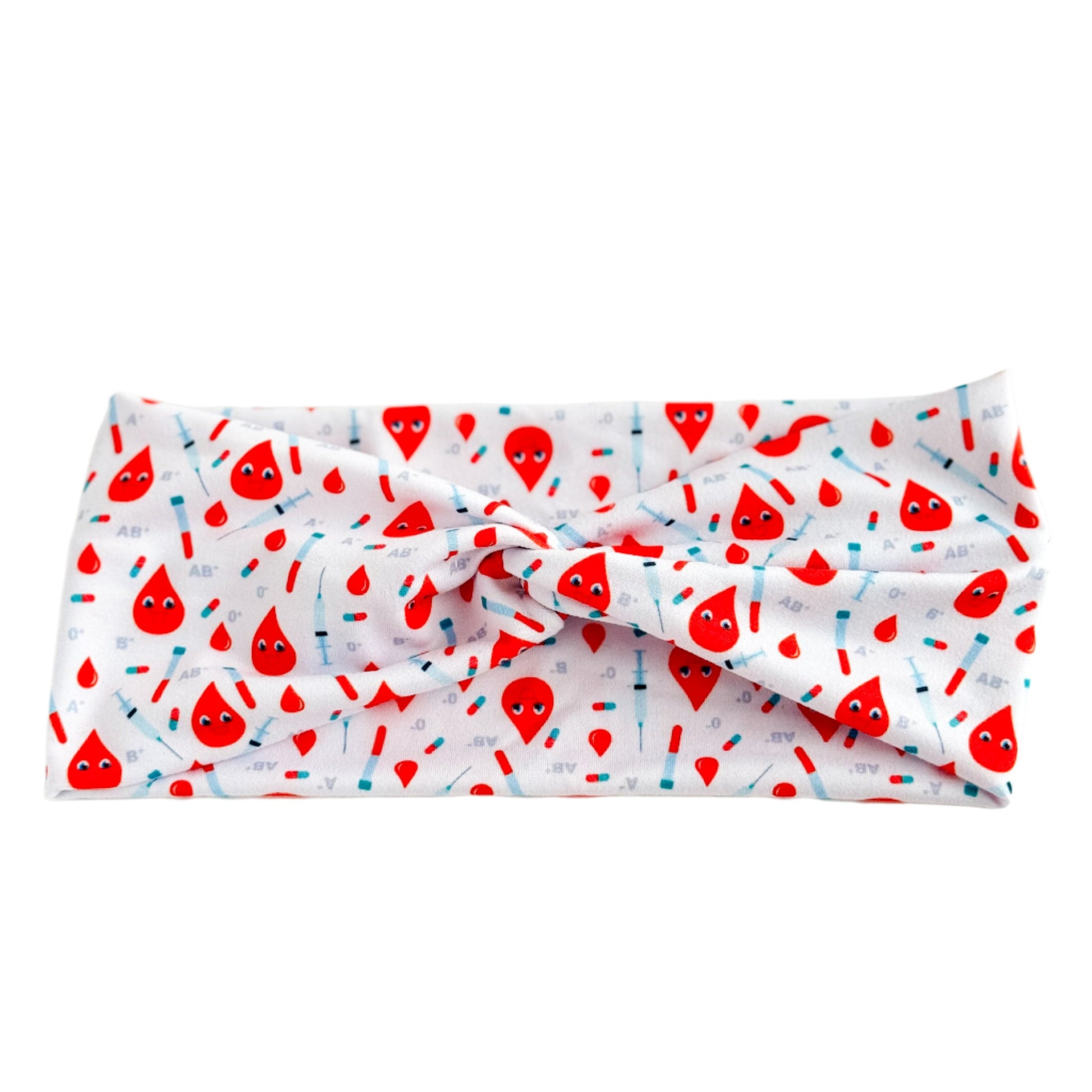 Blood Drops & Syringes Twist Headband Headband Studio