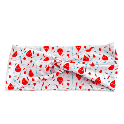 Blood Drops & Syringes Twist Headband Headband Studio