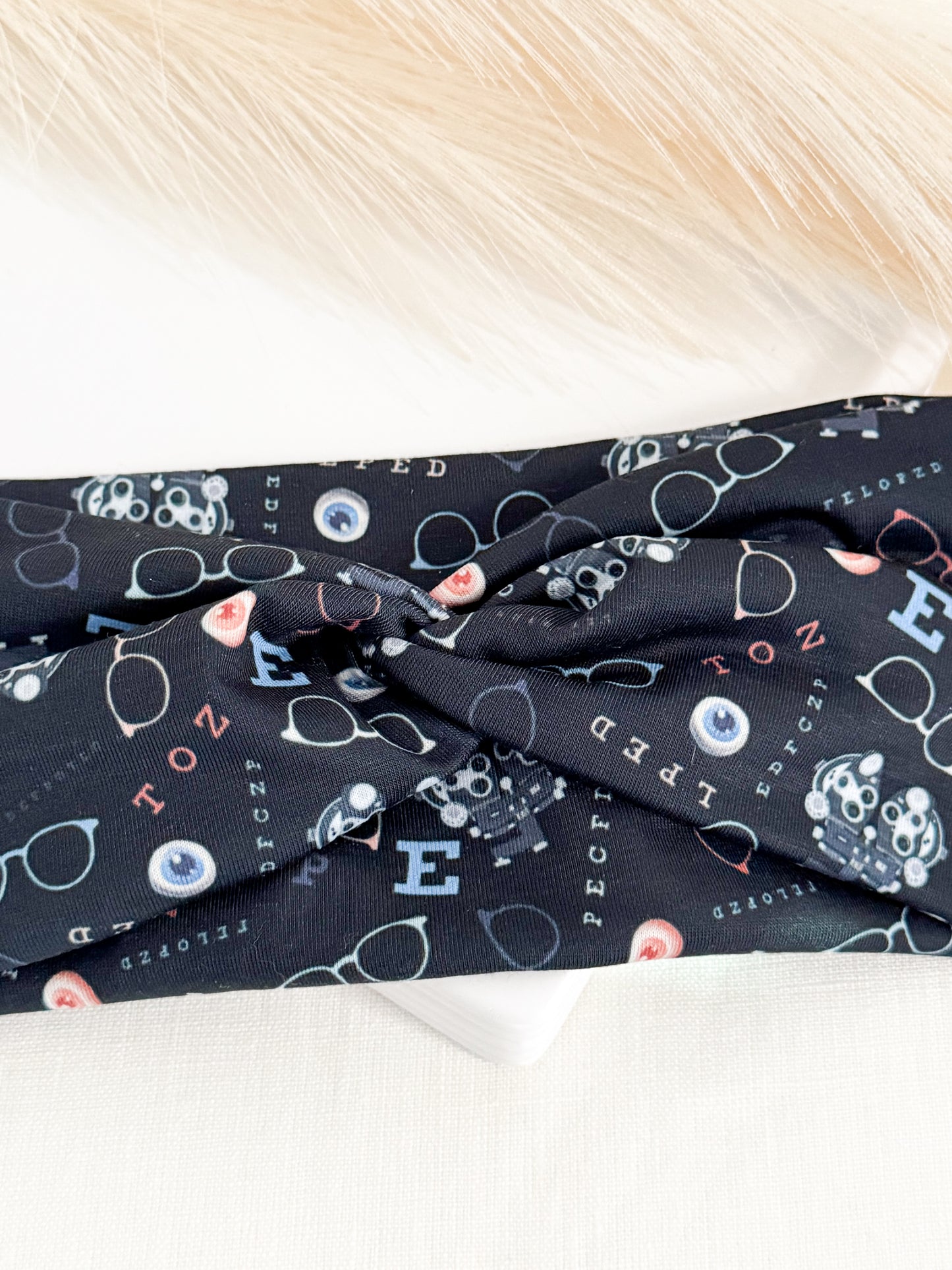 Black Optometry Headband – Eye Care Hair Accessory