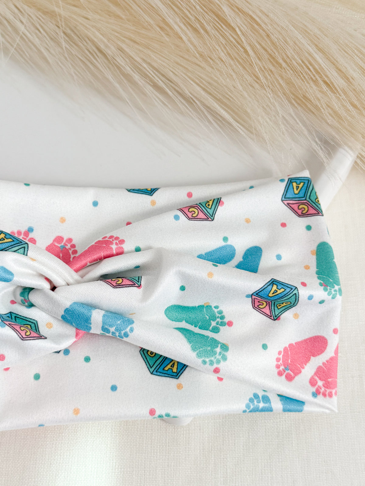 L&D Baby Footprint Nurse Headband – Labor & Delivery Handmade Headband