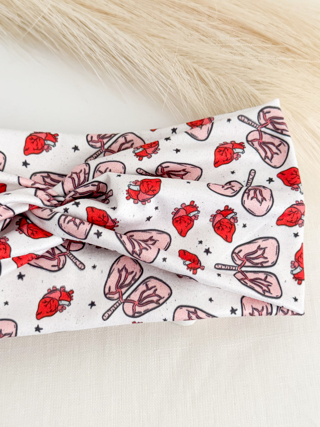 Lungs & Hearts Twist Headband for Healthcare Workers
