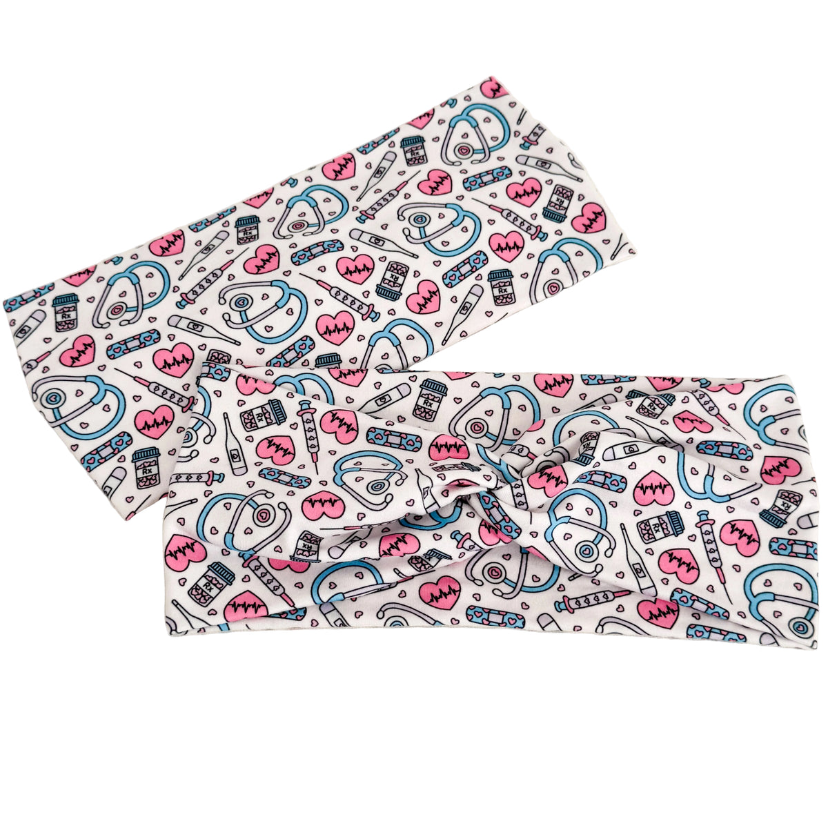 Pink twist headband for nurses – soft, non-slip, handmade by Headband Studio