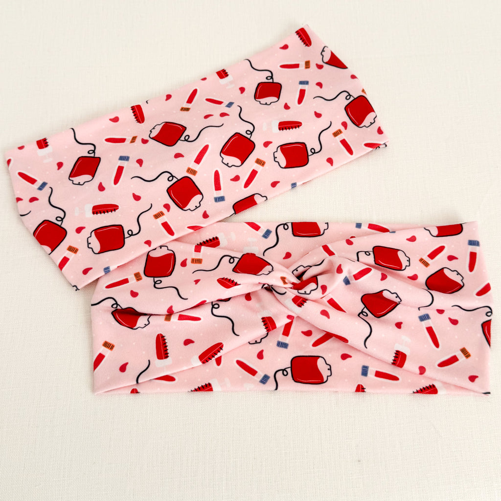 Phlebotomist Blood Bags Headband – Handmade Gift for Phlebotomists & Lab Techs