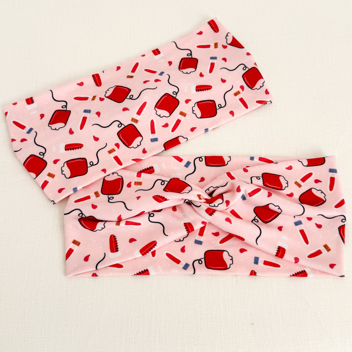 Phlebotomist Blood Bags Headband – Handmade Gift for Phlebotomists & Lab Techs