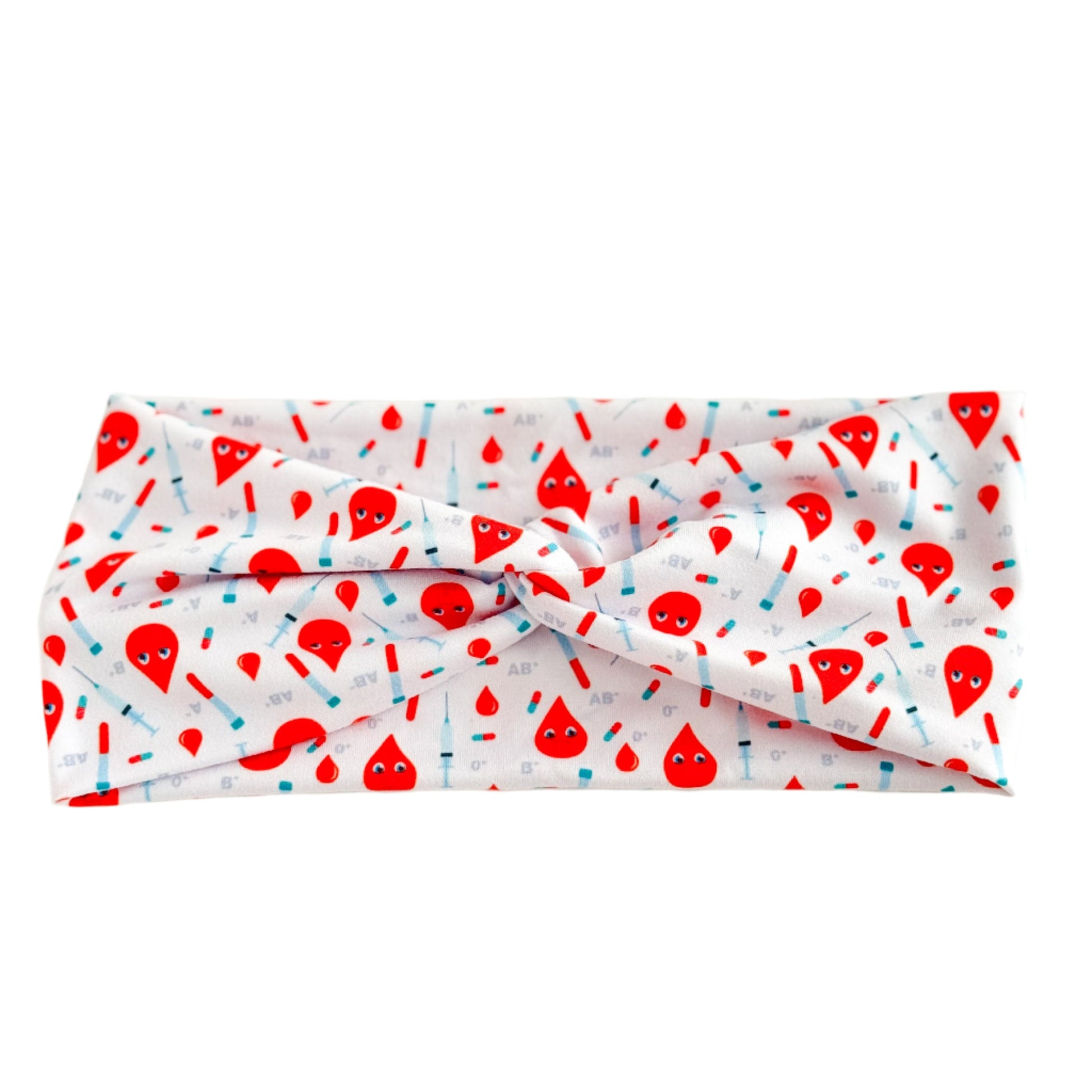 Blood Drops & Syringes Twist Headband Headband Studio