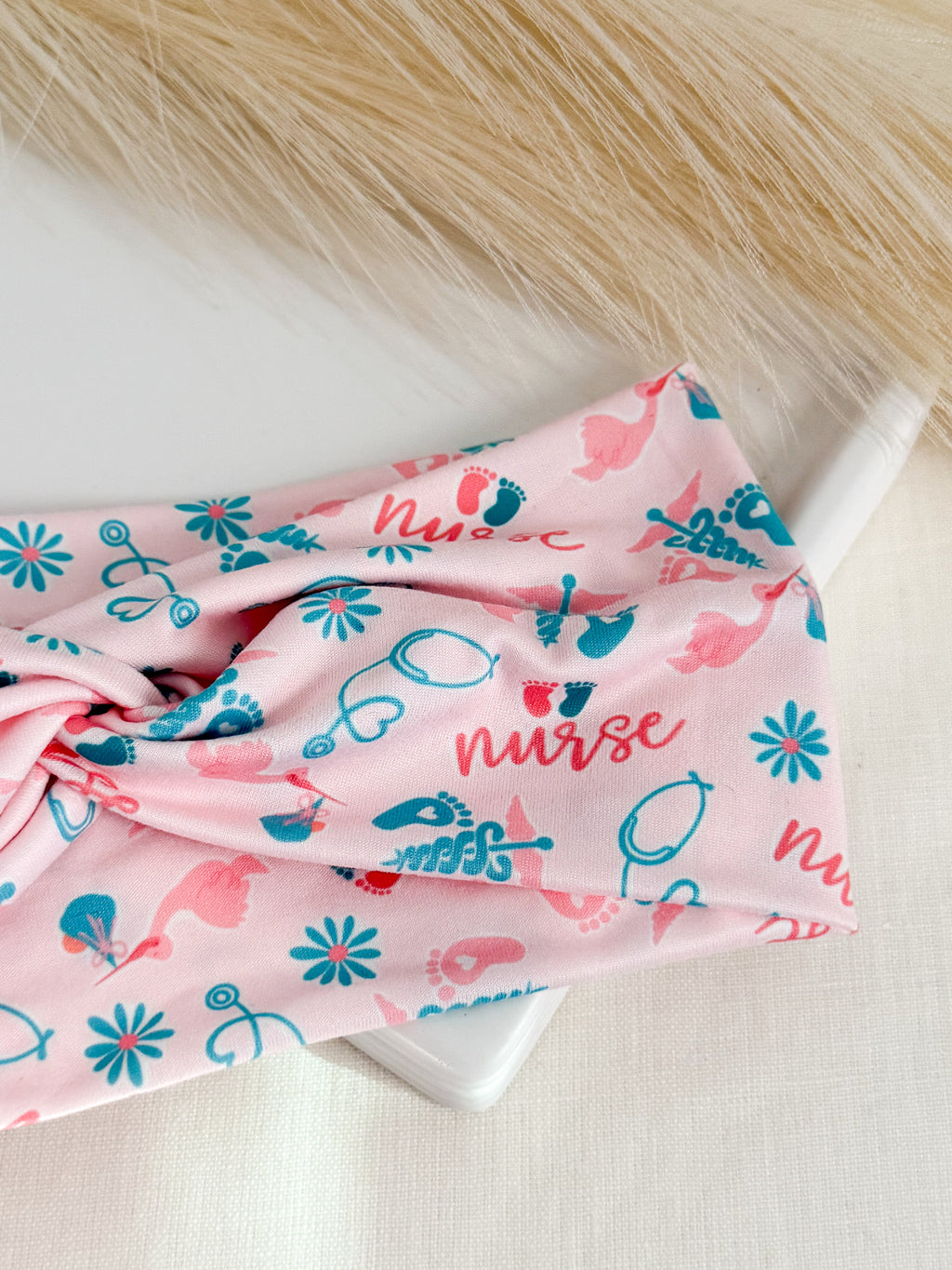 Pink Labor & Delivery Nurse Headband – Labor & Delivery Handmade Headband