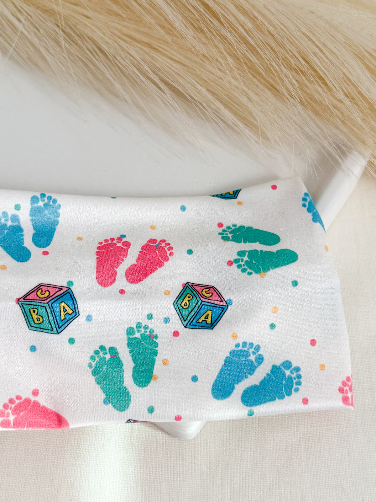 L&D Baby Footprint Nurse Headband – Labor & Delivery Handmade Headband
