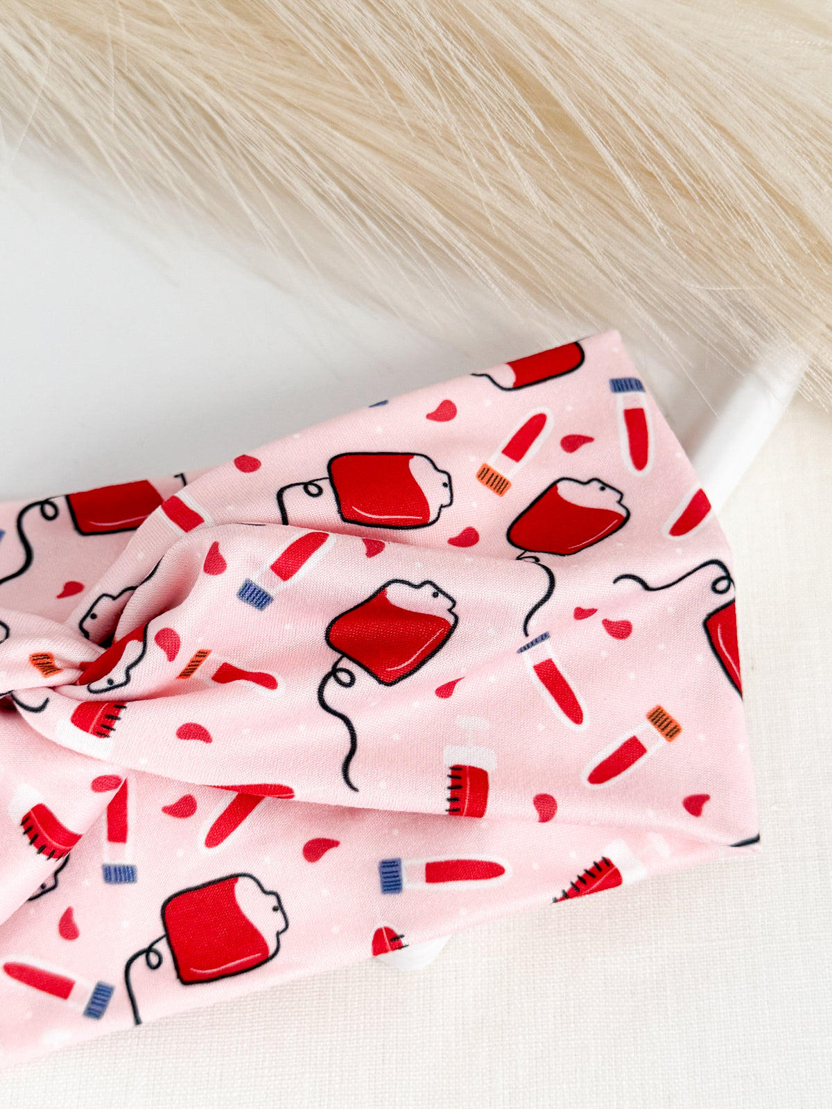 Phlebotomist Blood Bags Headband – Handmade Gift for Phlebotomists & Lab Techs
