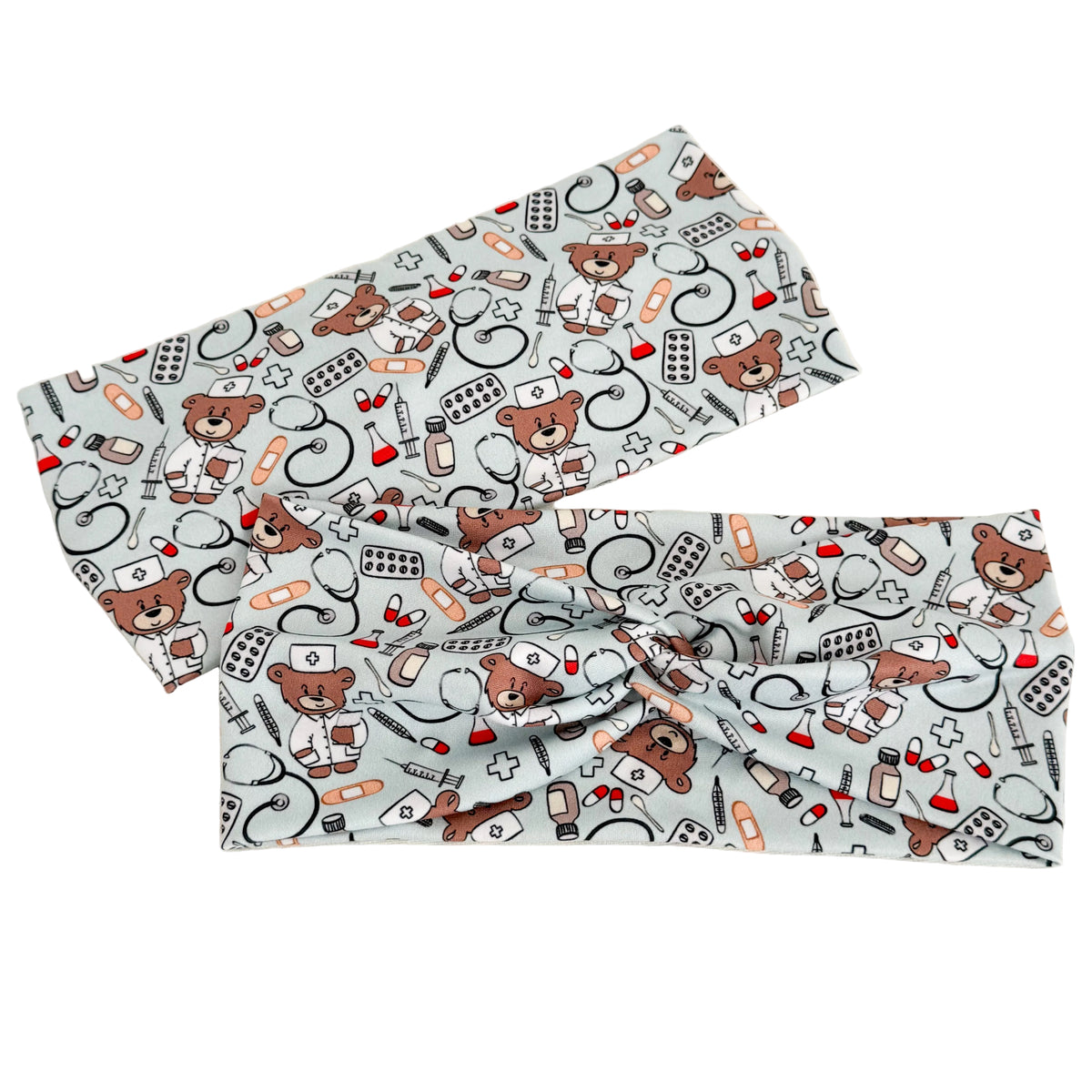 Doctor Bear Twist Headband – Handmade Gift for Doctors, Residents & Medical Students