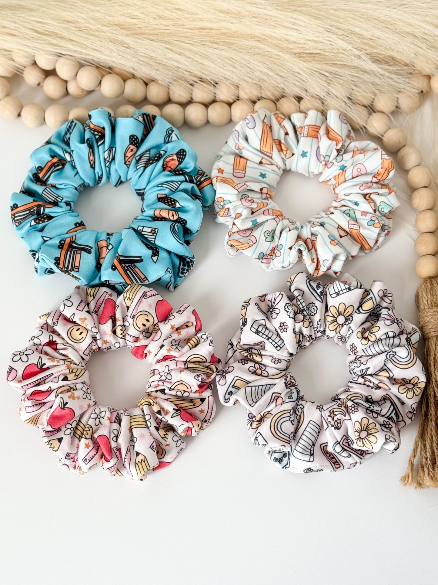 Handmade Scrunchies for Teachers – Back-to-School Hair Accessories Headband Studio