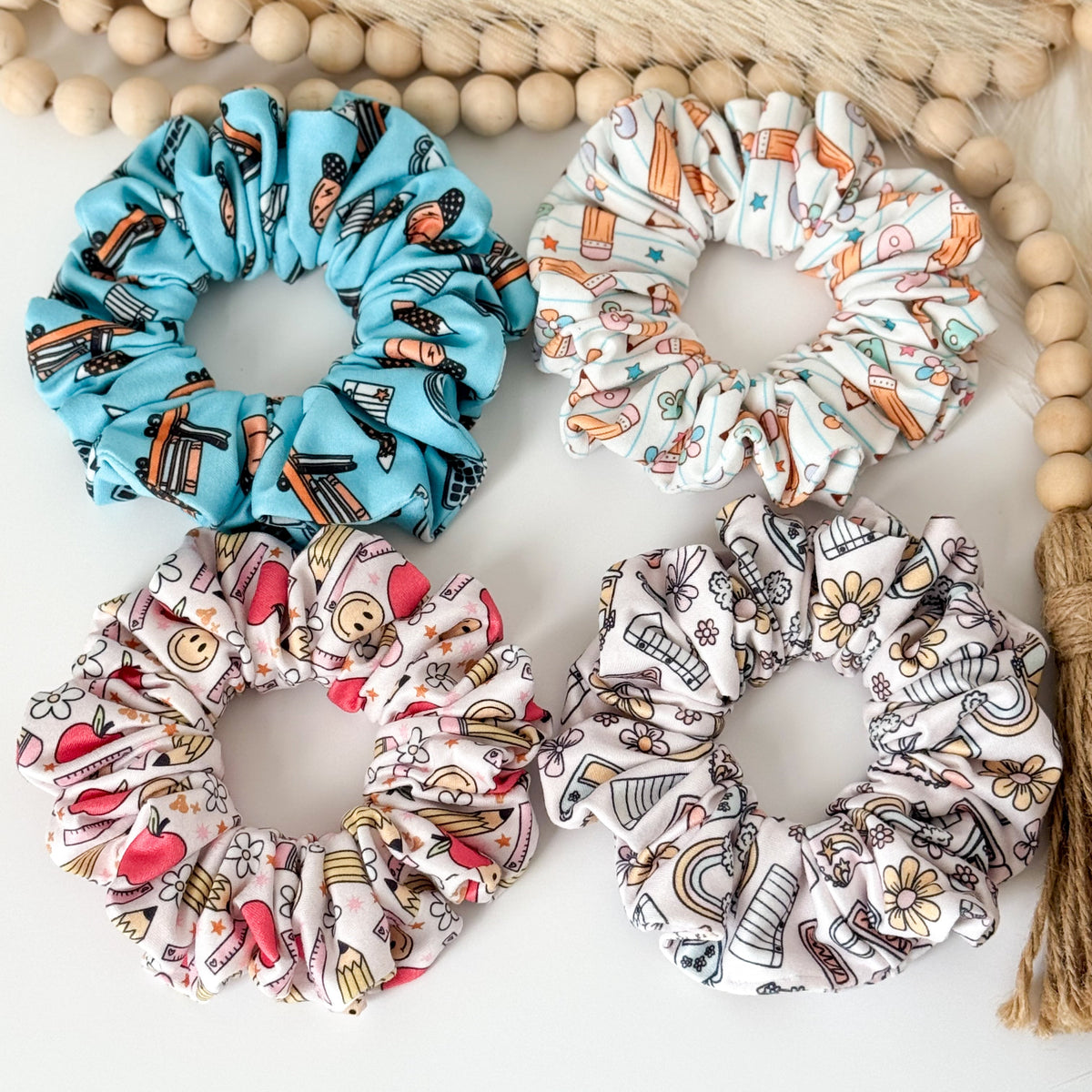 Handmade Scrunchies for Teachers – Back-to-School Hair Accessories Headband Studio