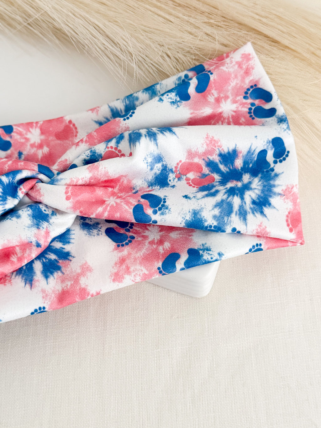 Tie-Dye Newborn Baby Feet Nurse Headband – Labor & Delivery Handmade Headband