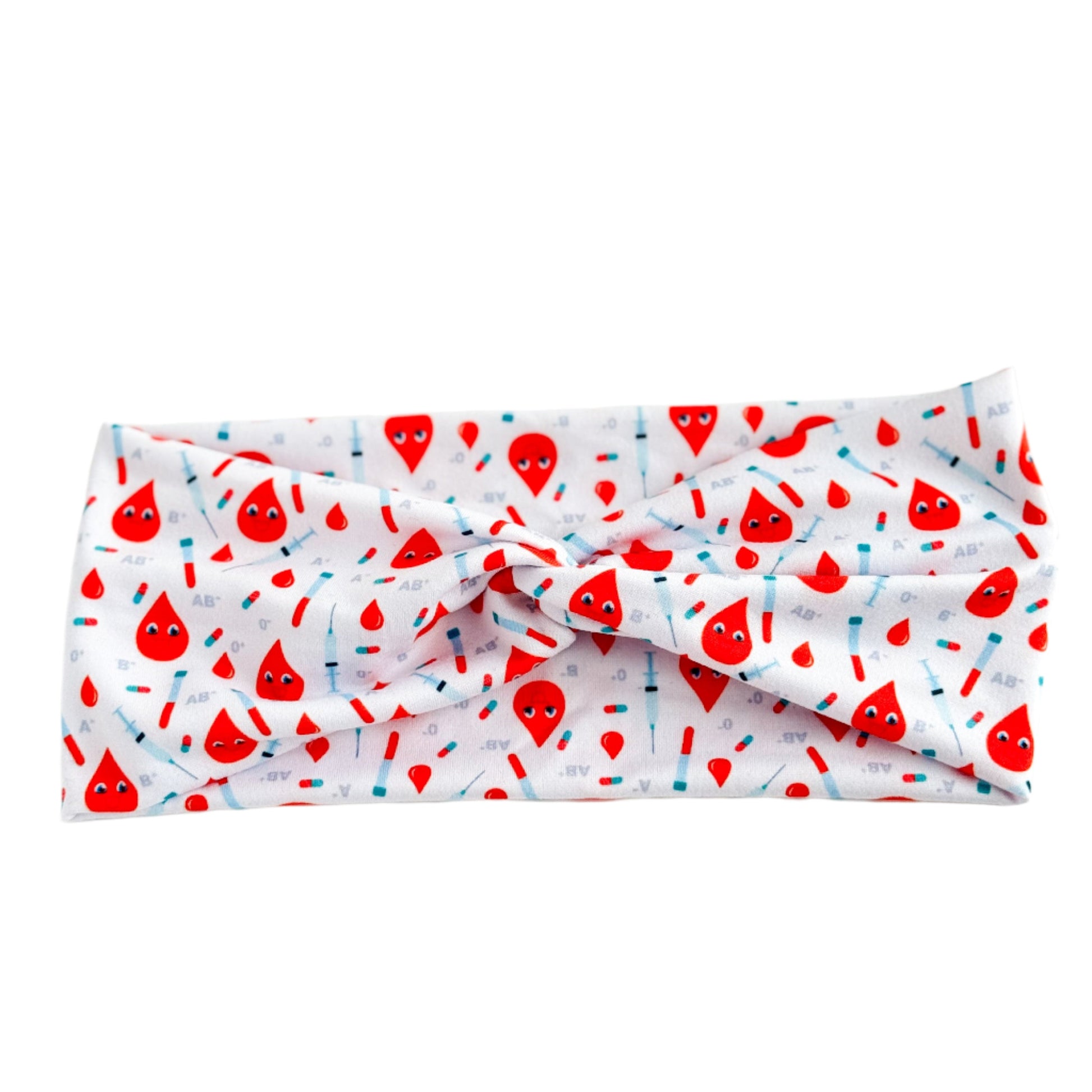 Blood Drops & Syringes Twist Headband Headband Studio