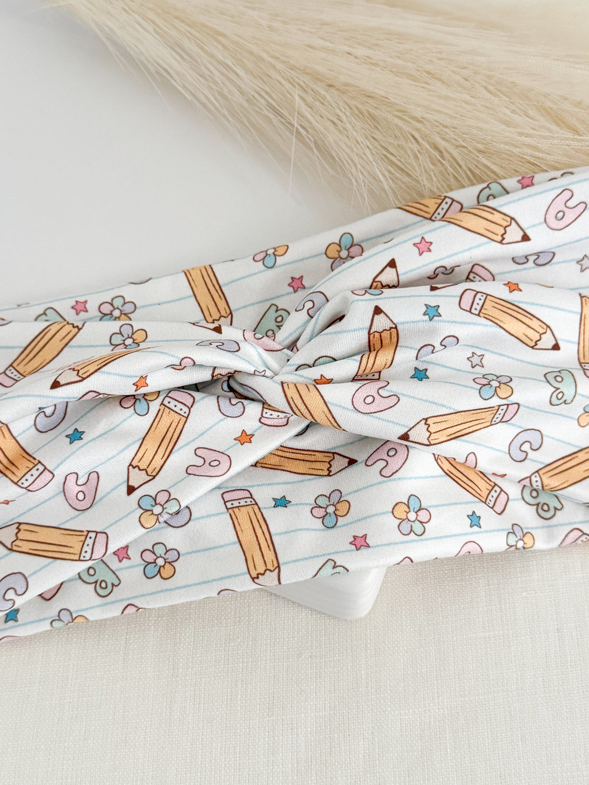 Notebook Paper Pencil Knotted Headband