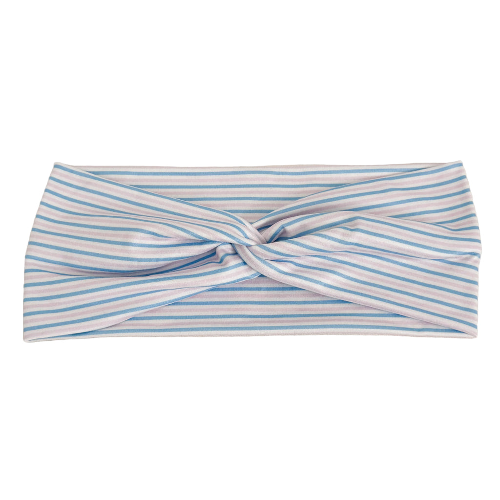 Newborn stripes print twist headband for labor & delivery nurses – handmade by Headband Studio