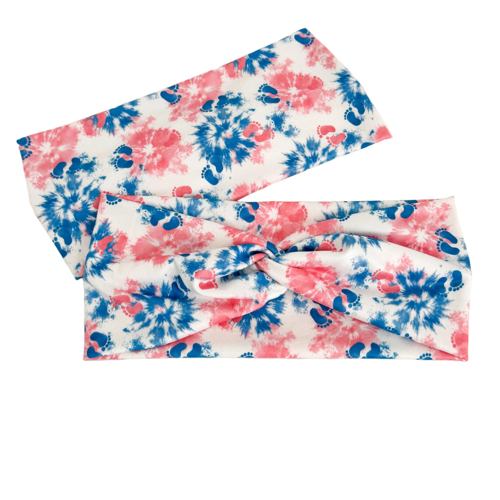 Tie-Dye Newborn Baby Feet Nurse Headband – Labor & Delivery Handmade Headband