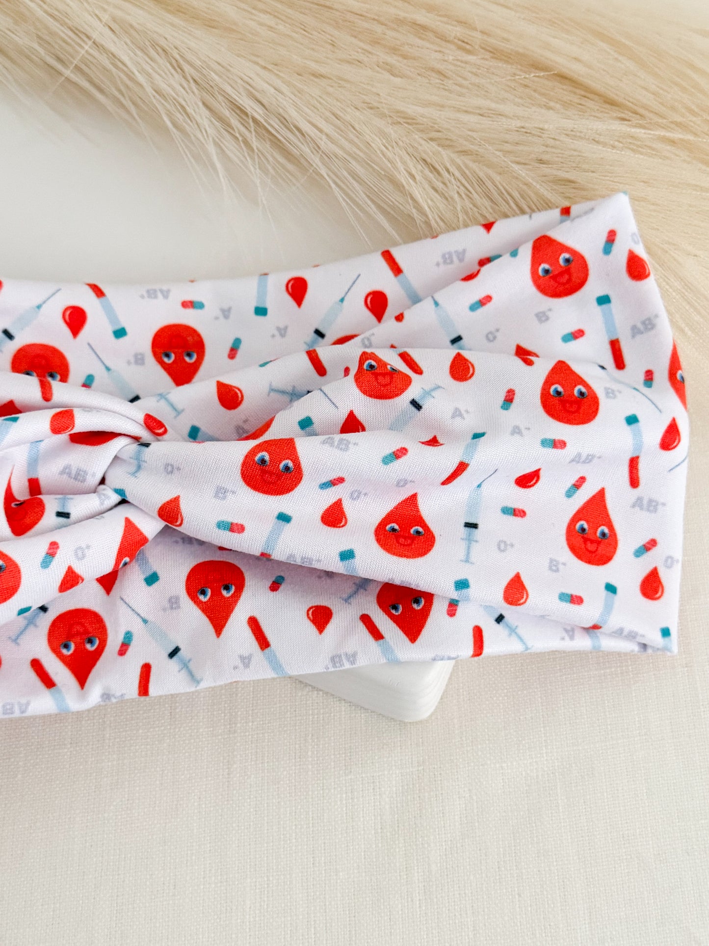 White phlebotomy headband