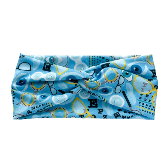 Blue Clear Vision Twist Headband – Optometry & Eye Care Hair Accessory for Professionals Headband Studio