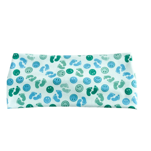 Blue Baby Feet Twist Headband Headband Studio