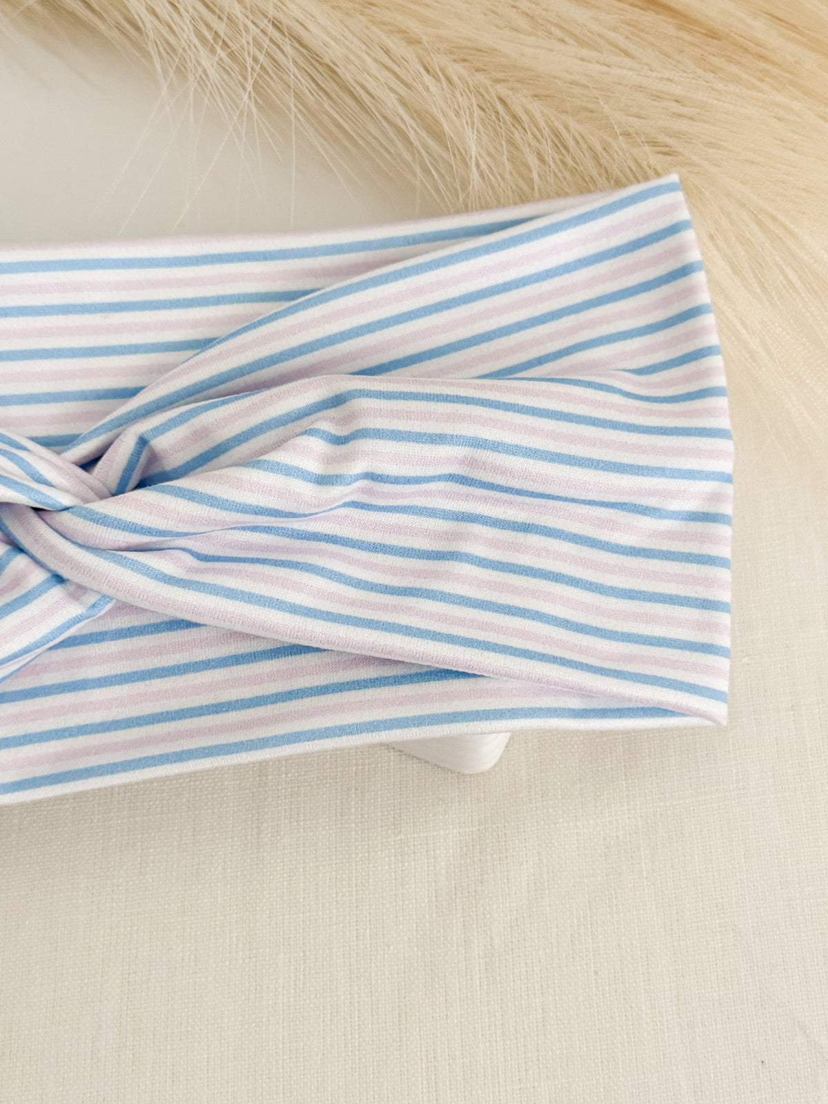 Newborn stripes print twist headband for labor & delivery nurses – handmade by Headband Studio