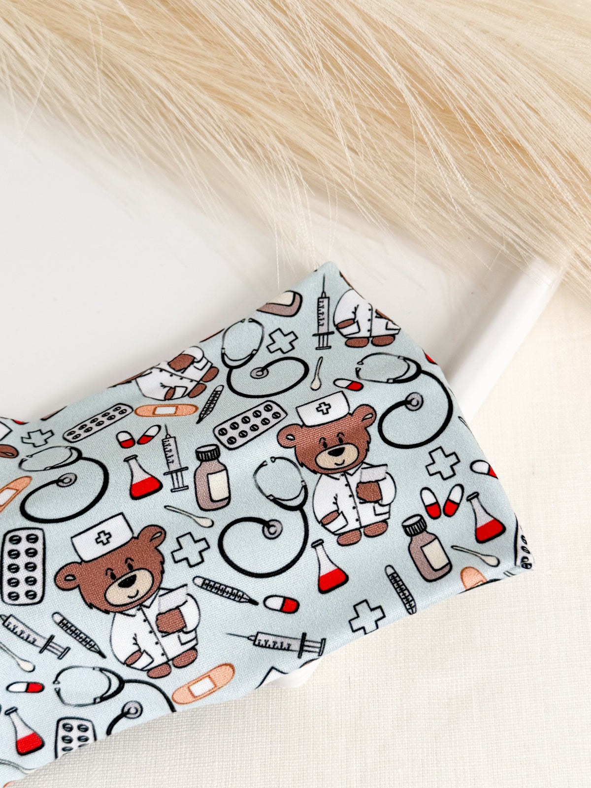 Doctor Bear Twist Headband – Handmade Gift for Doctors, Residents & Medical Students