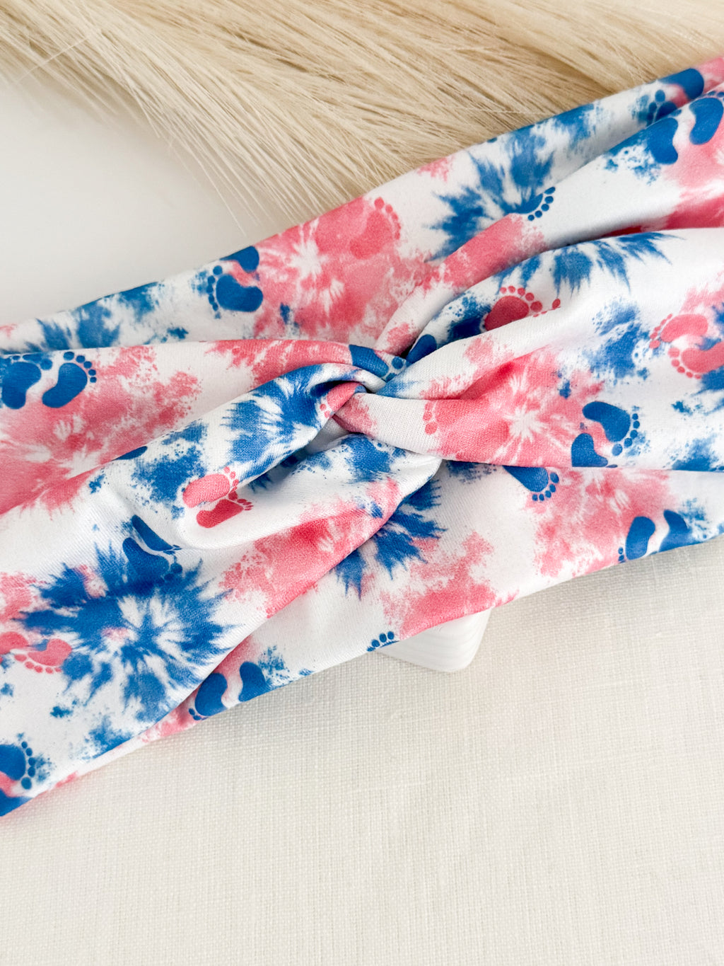 Tie-Dye Newborn Baby Feet Nurse Headband – Labor & Delivery Handmade Headband