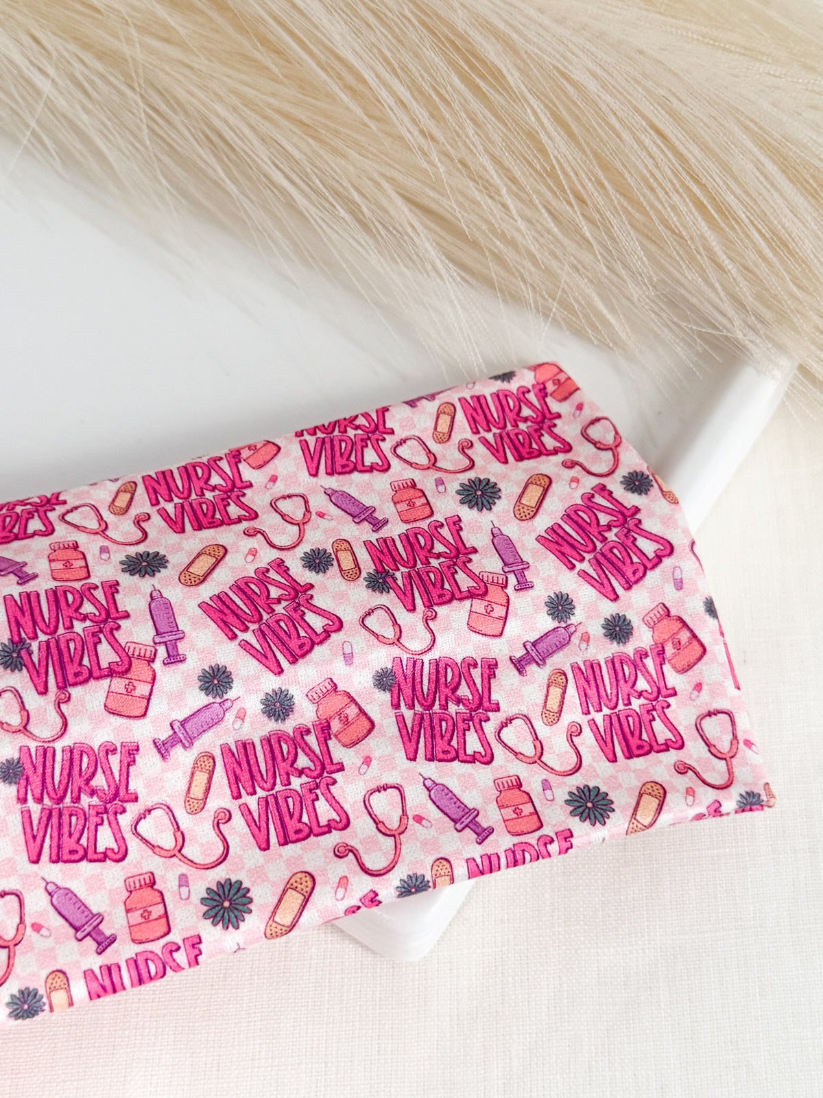 Nurse Vibes print twist headband for nurses – handmade by Headband Studio