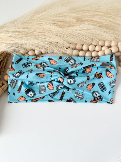 Handmade Blue Teacher Headband – Comfortable, Professional & Stylish for Classroom Wear Headband Studio