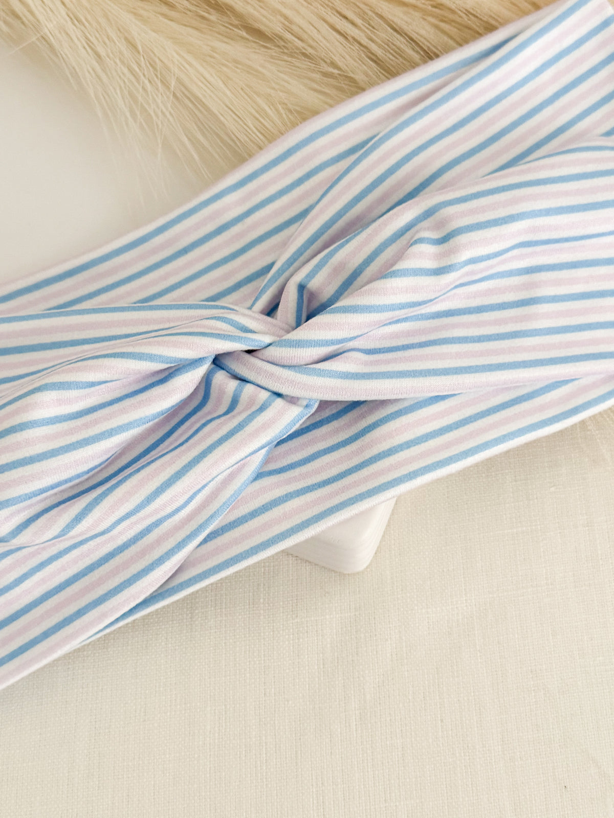 Newborn stripes print twist headband for labor & delivery nurses – handmade by Headband Studio
