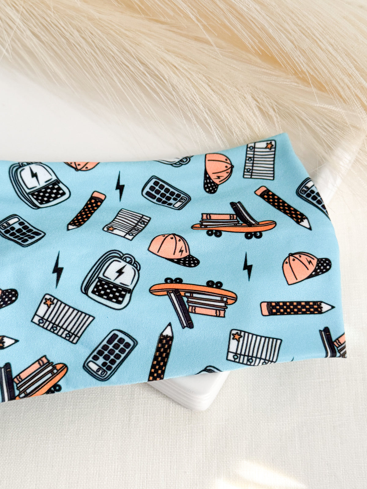 Sky Blue Skateboard Knotted Headband