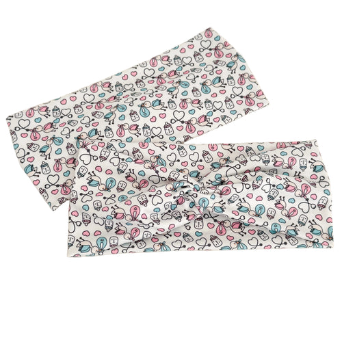 Baby stork print twist headband for labor & delivery nurses – handmade by Headband Studio