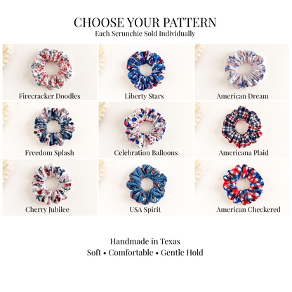 4th of July Scrunchies | Handmade Patriotic Hair Accessories