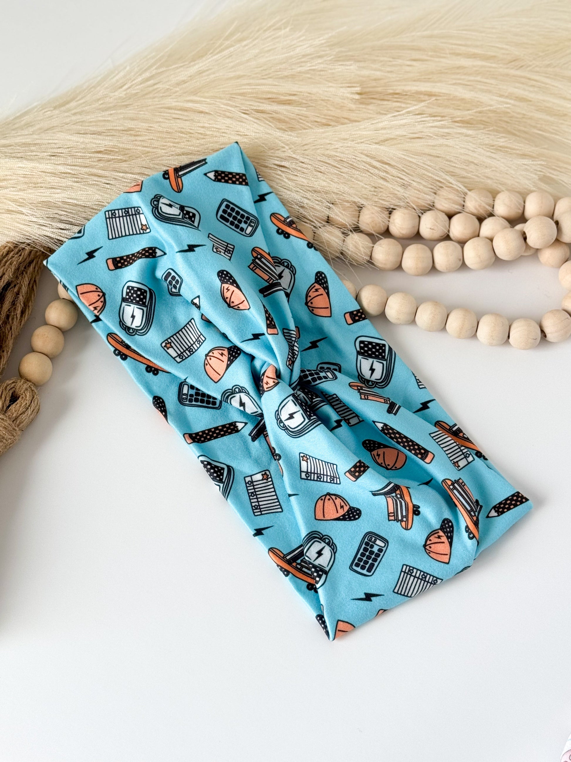 Handmade Blue Teacher Headband – Comfortable, Professional & Stylish for Classroom Wear Headband Studio