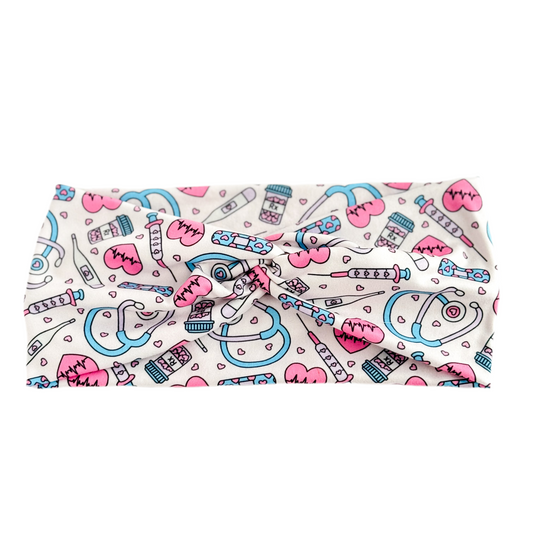 Pink Nurse Twist Headband Headband Studio