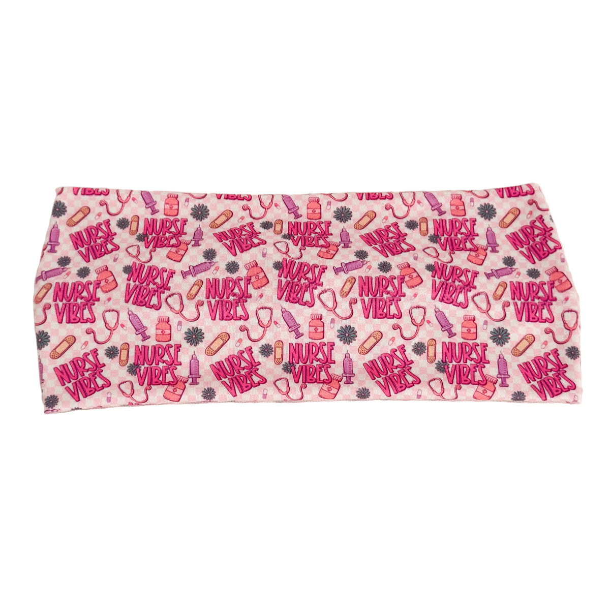 Nurse Vibes print twist headband for nurses – handmade by Headband Studio