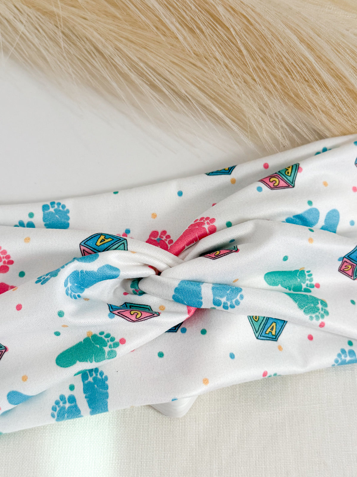 L&D Baby Footprint Nurse Headband – Labor & Delivery Handmade Headband