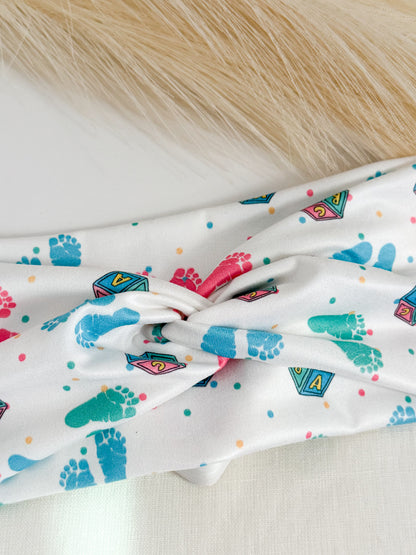 L&D Baby Footprint Nurse Headband – Labor & Delivery Handmade Headband