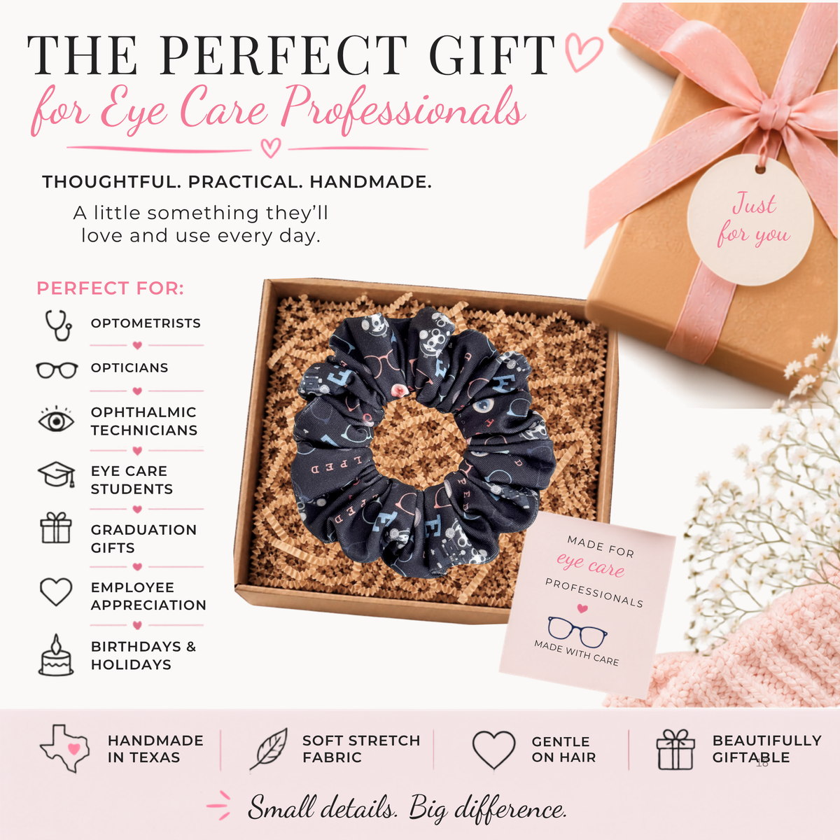 Optometry Scrunchies – Handmade Eye Care Hair Accessories