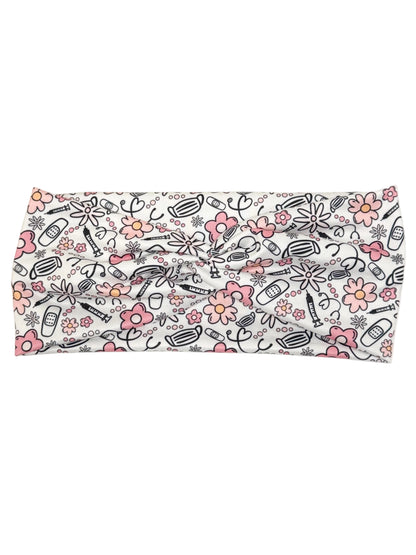 Medical Flowers Twist Headband