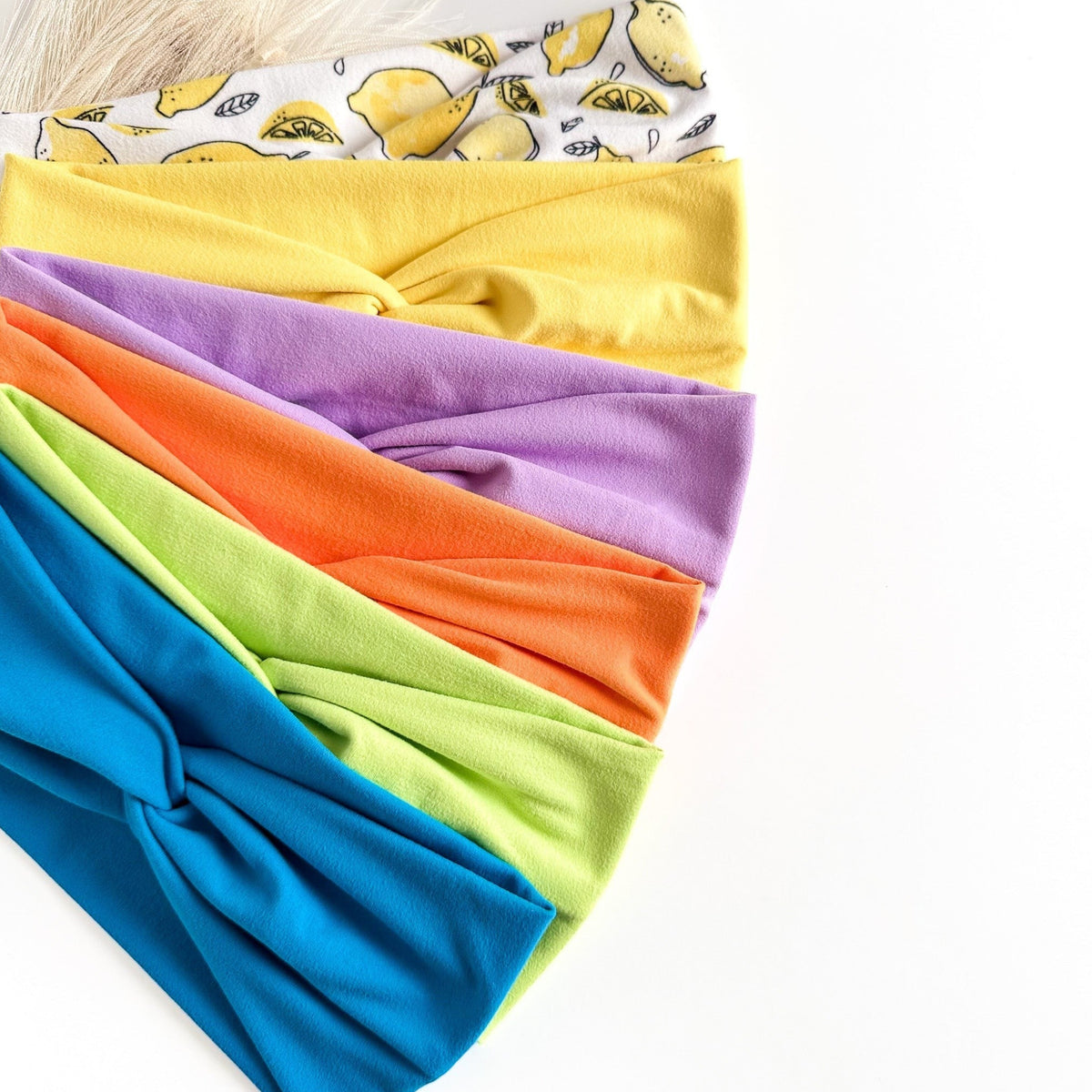 Bright-print soft stretch twist headband for women – handmade by Headband Studio