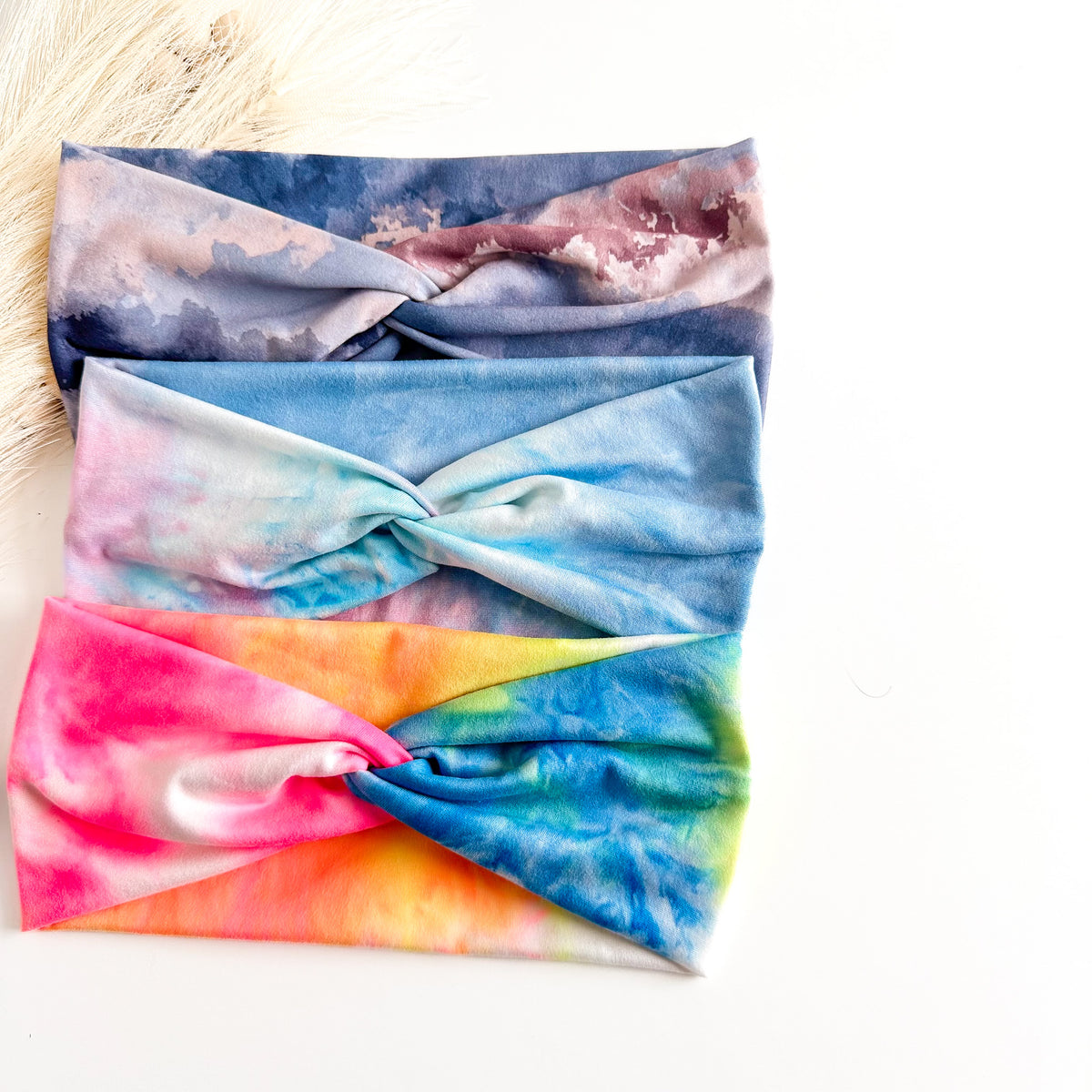 Tie-Dye Twist Headbands for Women – Handmade Soft Stretch Headbands