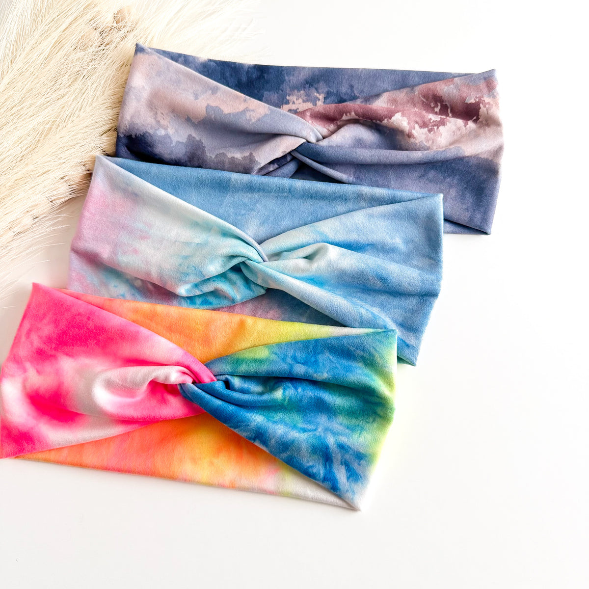 Tie-Dye Twist Headbands for Women – Handmade Soft Stretch Headbands