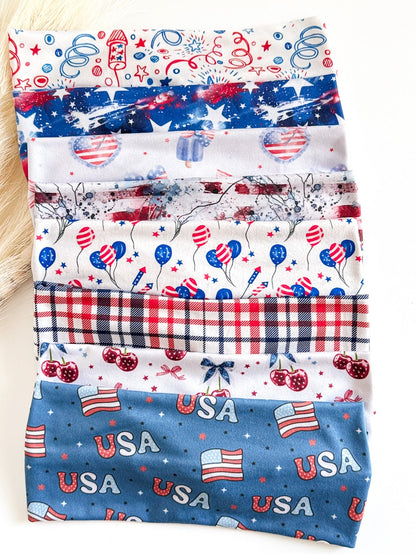 4th July Headband: Red White Blue Patriotic Hair Accessory