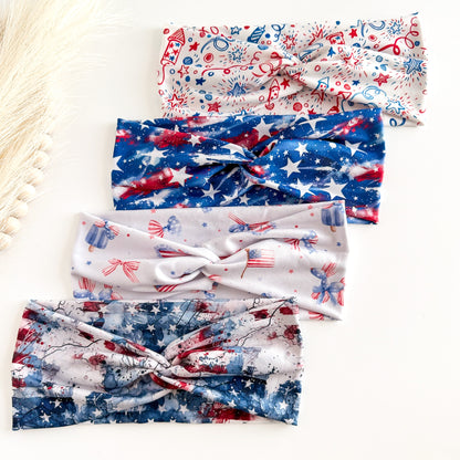 4th July Headband: Red White Blue Patriotic Hair Accessory
