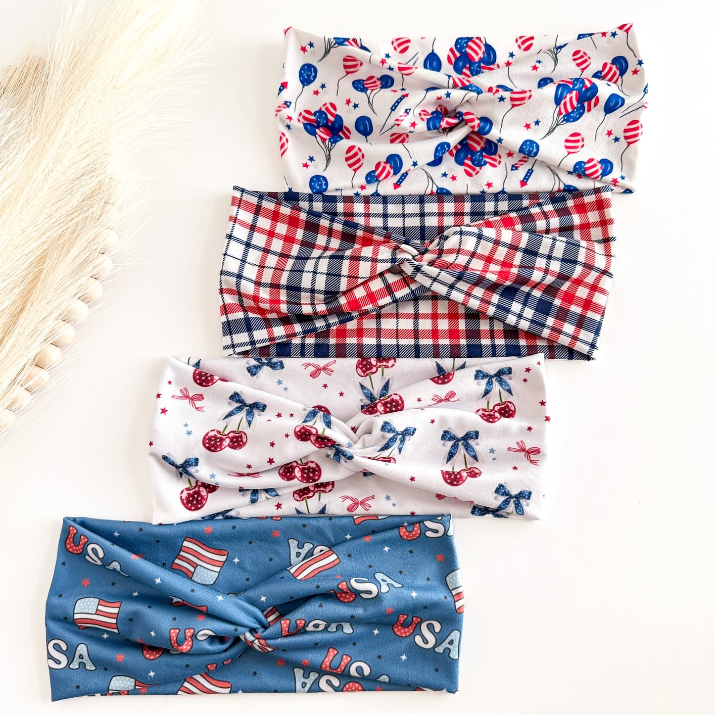 4th July Headband: Red White Blue Patriotic Hair Accessory