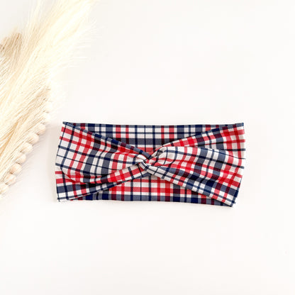 4th July Headband: Red White Blue Patriotic Hair Accessory