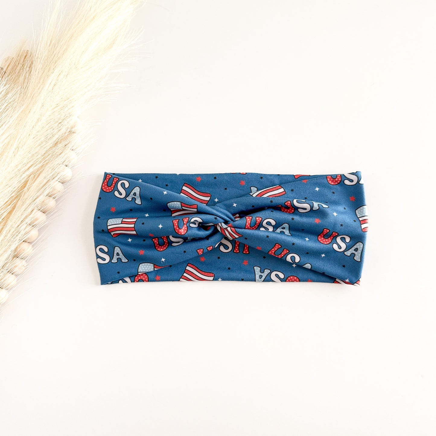 4th July Headband: Red White Blue Patriotic Hair Accessory